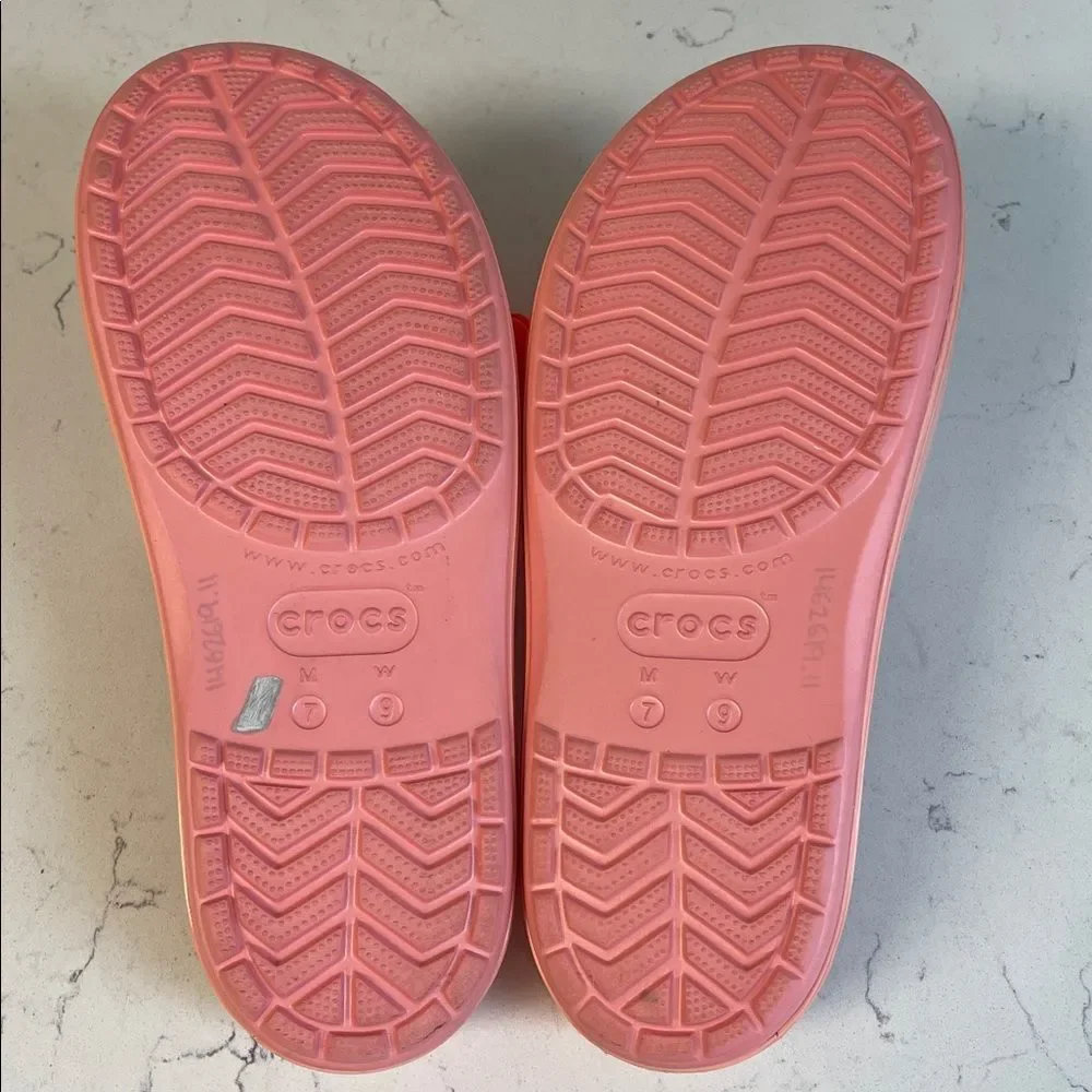 Crocs Crocband™ Platform Vivid Blooms Slide Women's Pink Floral Sandals Size 9